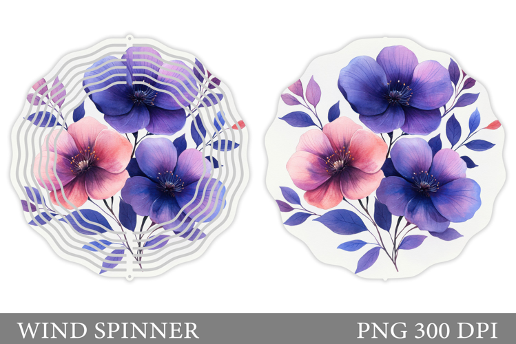 Floral Wind Spinner Sublimation. Flowers Wind Spinner Design