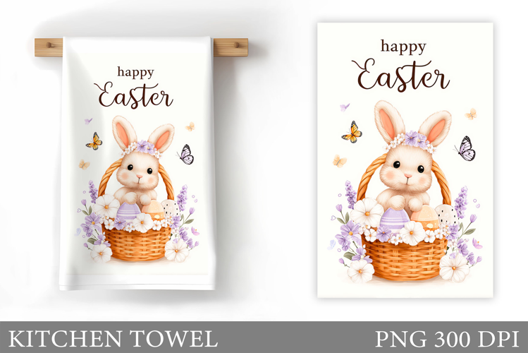 Easter Bunny Kitchen Towel. Bunny Kitchen Towel Sublimation