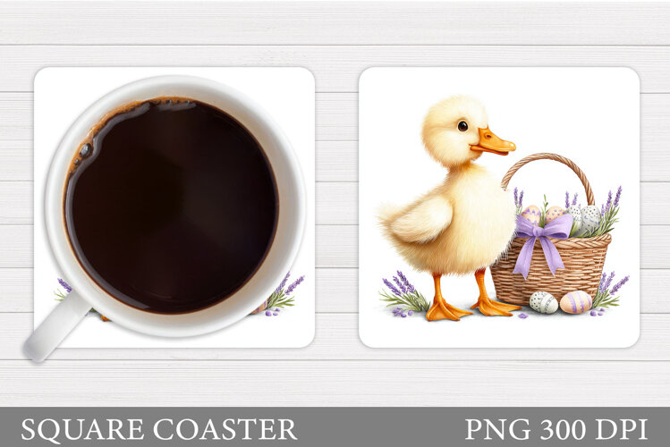 Easter Duck Coaster Sublimation. Duck Coaster Design example image 1