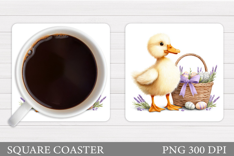Easter Duck Coaster Sublimation. Duck Coaster Design