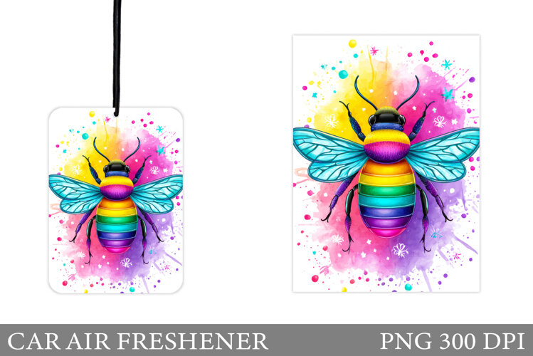 Bee Car Air Freshener Design. Bee Sublimation example image 1