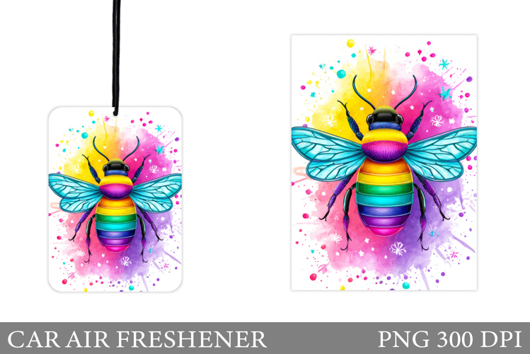 Bee Car Air Freshener Design. Bee Sublimation