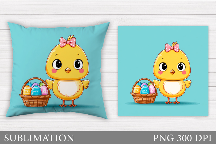 Easter Chick Pillow Sublimation. Easter Pillow Design