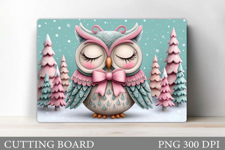 Christmas Owl Cutting Board. Christmas Cutting Board