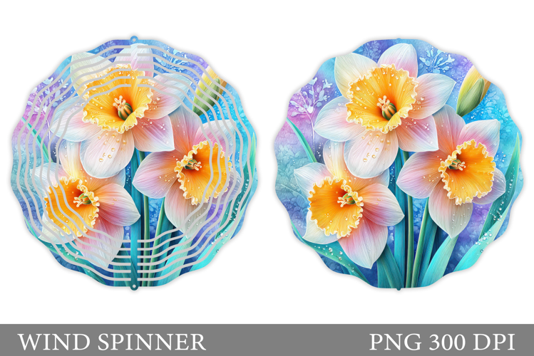 Daffodils Wind Spinner Design. Flowers Wind Spinner