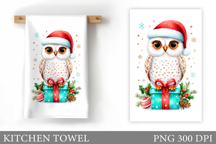 Christmas Owl Kitchen Towel. Christmas Owl Kitchen Towel