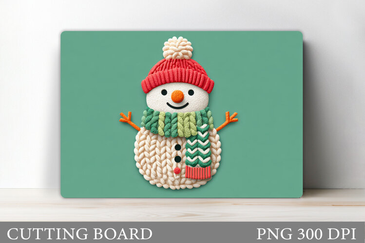 Christmas Cutting Board. Snowman Cutting Board Sublimation example image 1