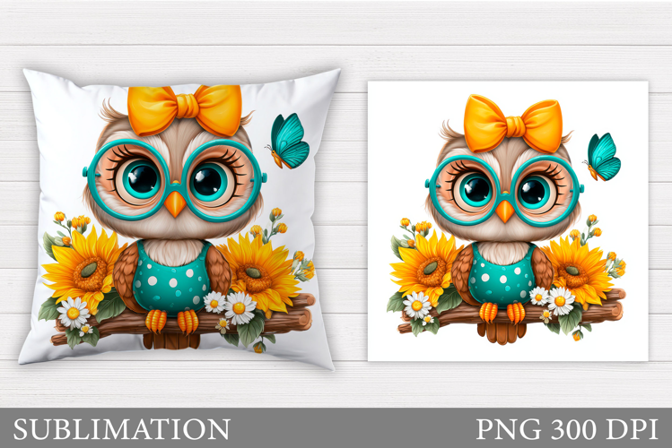 Cute Owl Pillow Design. Cute Owl Sublimation