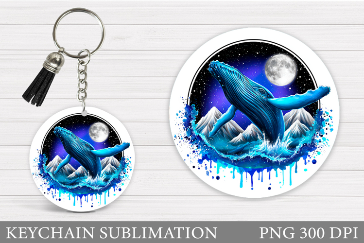 Whale Keychain Sublimation. Whale Sublimation