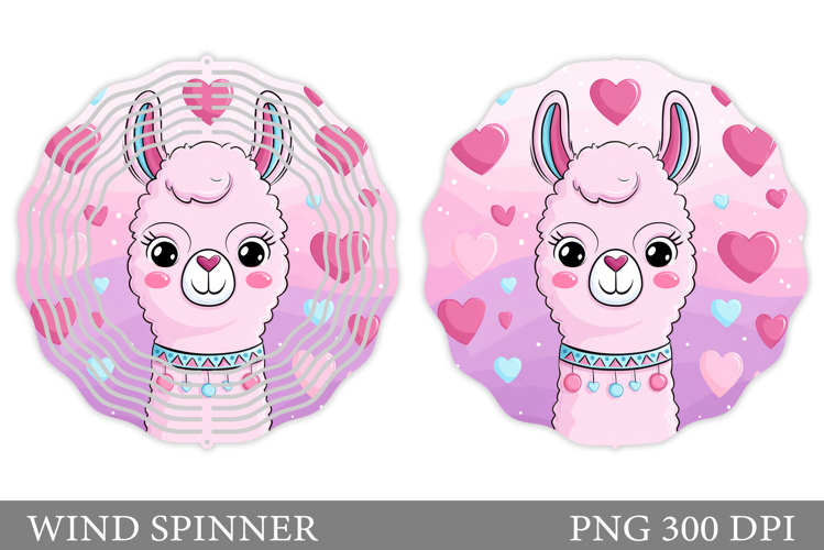 Valentines Lama Wind Spinner. Valentines Wind Spinner Design