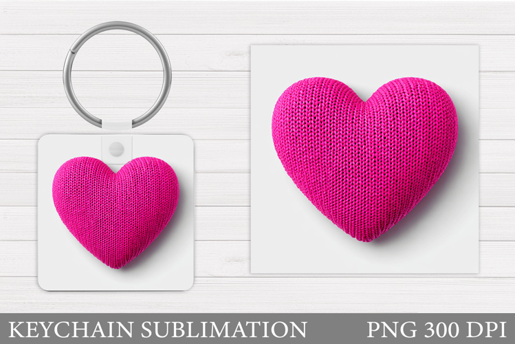 Heart Keychain Design. Valentine Keychain Sublimation
