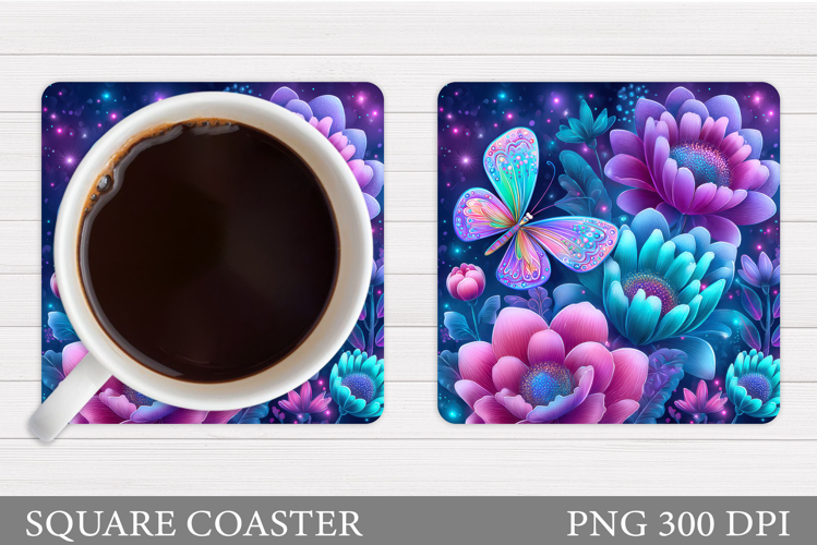 Butterfly Coaster Sublimation. Butterfly Coaster Design