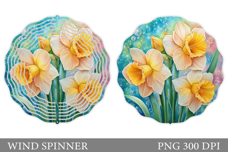 Daffodils Wind Spinner Design. Flowers Wind Spinner example image 1