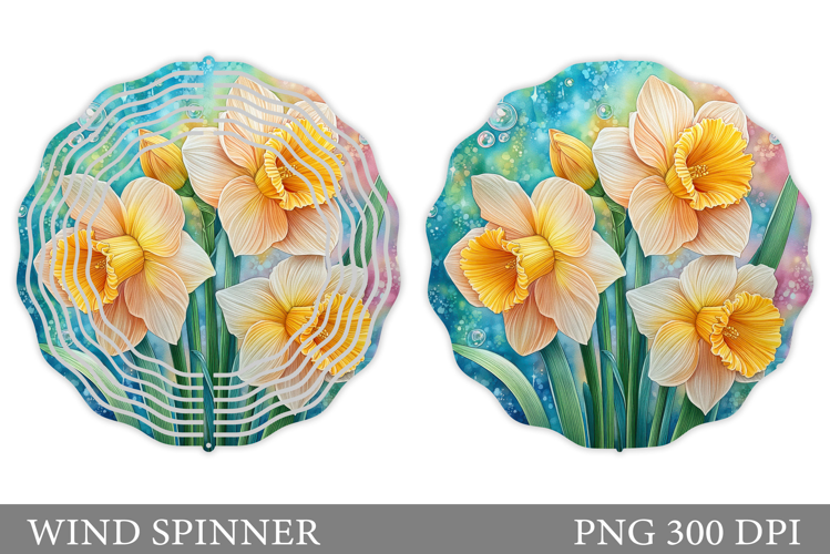 Daffodils Wind Spinner Design. Flowers Wind Spinner