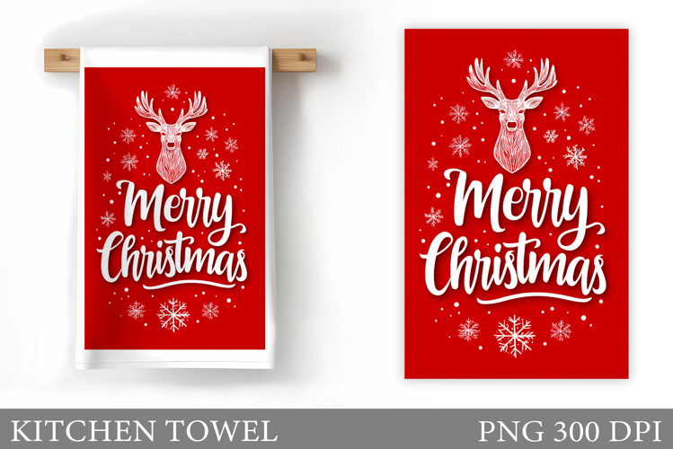 Merry Christmas Kitchen Towel. Christmas Kitchen Towel