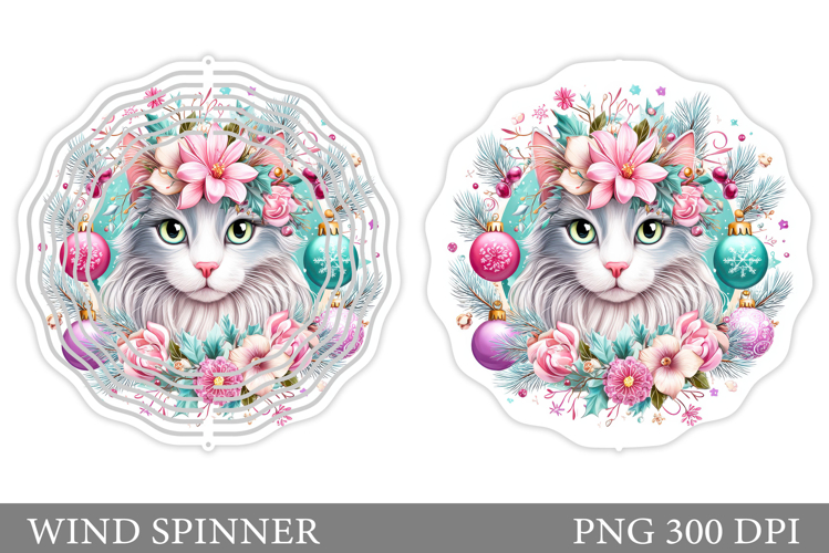 Christmas Cat Wind Spinner. Christmas Wind Spinner Design