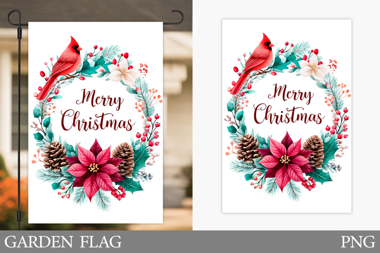 Christmas Garden Flag Design. Christmas Sublimation