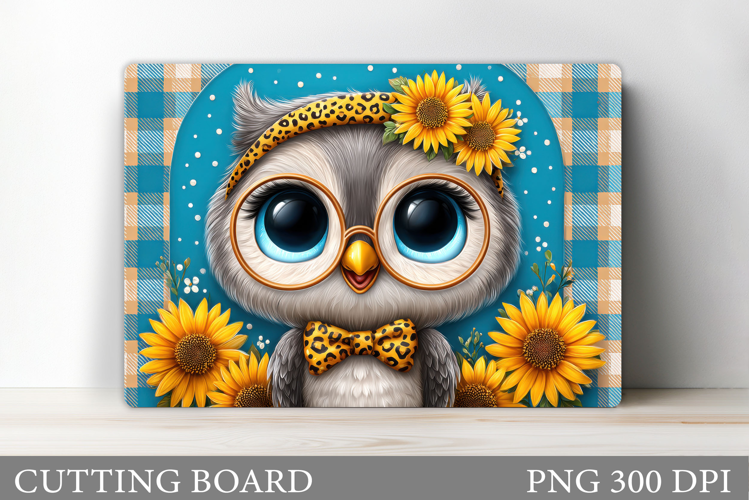 Cute Owl Cutting Board. Owl Flowers Kitchen Cutting Board