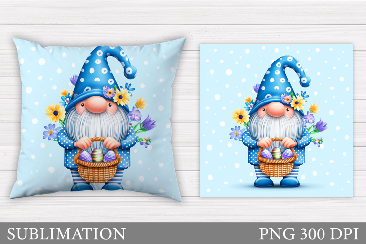 Easter Gnome Pillow Design. Easter Gnome Sublimation