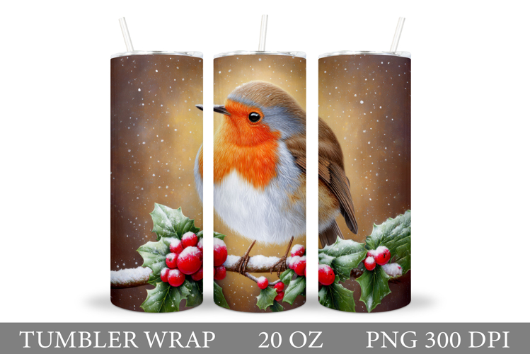 Christmas Bird Tumbler Design. Christmas Tumbler Sublimation