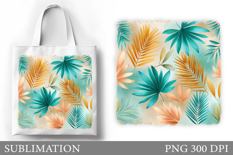 Tropical Leaves Tote Bag. Tropical Tote Bag Sublimation