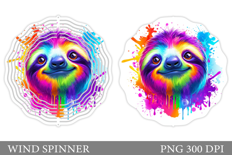 Cute Sloth Wind Spinner Design. Sloth Sublimation
