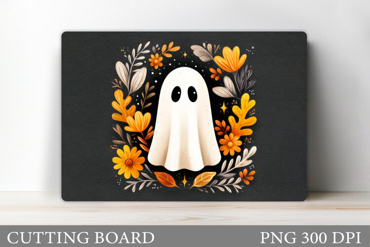 Ghost Cutting Board Sublimation. Halloween Cutting Board example image 1