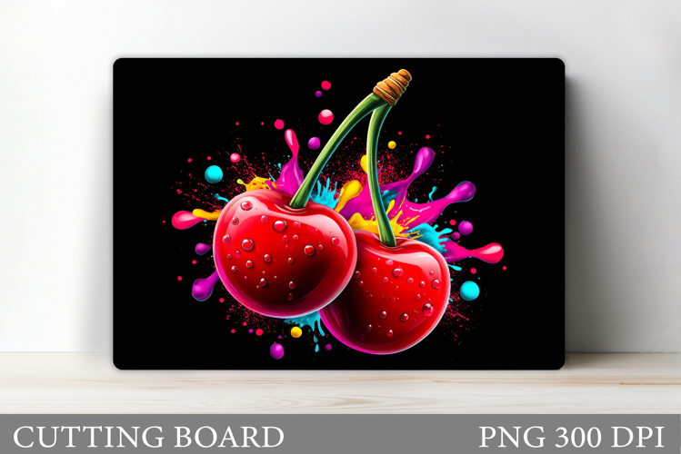 Cherry Cutting Board Design. Cherries Sublimation
