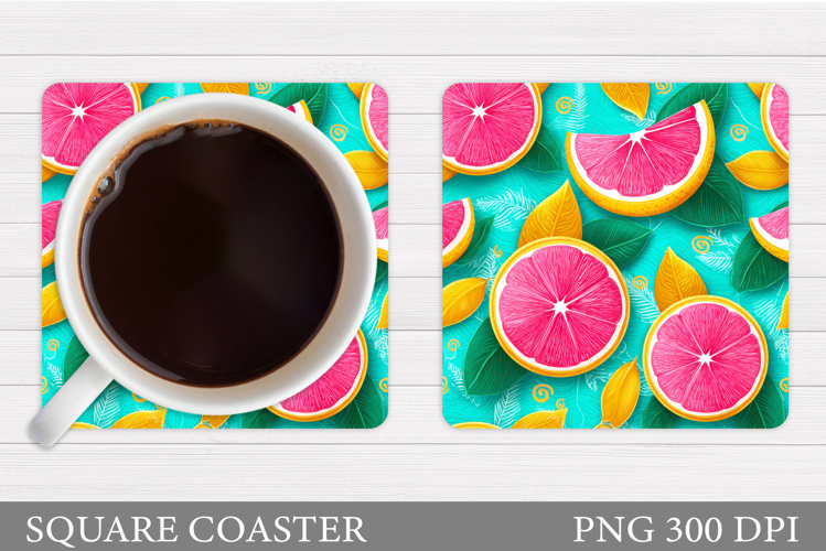 Grapefruit Coaster Design. Grapefruit Sublimation