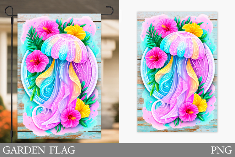 Jellyfish Garden Flag Design. Jellyfish Sublimation