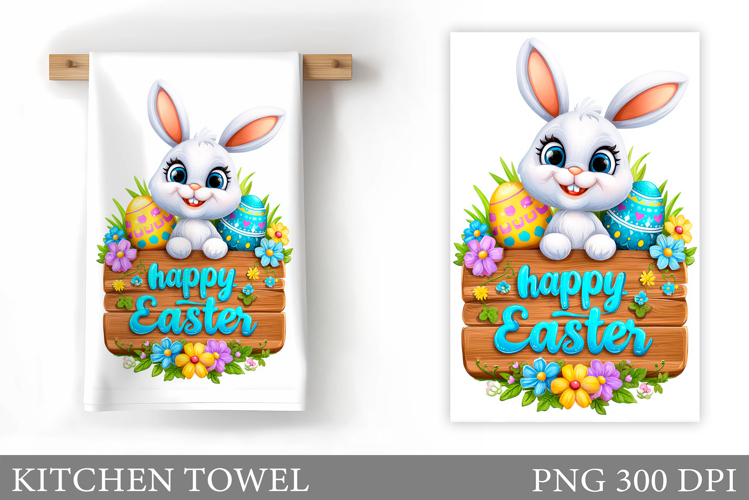 Easter Bunny Kitchen Towel . Easter Kitchen Towel Design