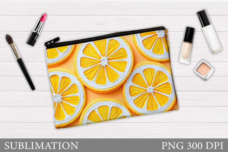 Lemons Cosmetics Bag Design. Lemons Makeup Bag Sublimation