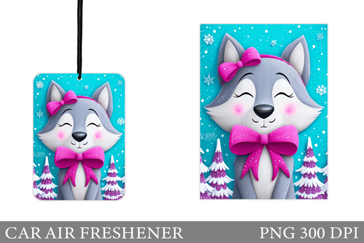 Cute Wolf Car Air Freshener. Christmas Car Air Freshener