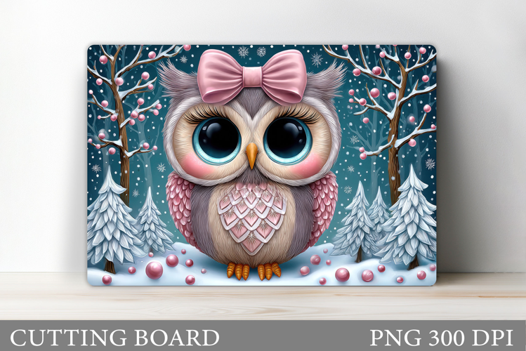 Christmas Owl Cutting Board. Christmas Cutting Board