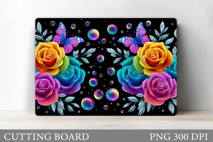 Roses Cutting Board. Flowers Cutting Board Sublimation