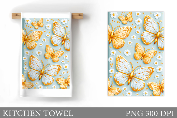 Butterflies Kitchen Towel. Butterflies Sublimation