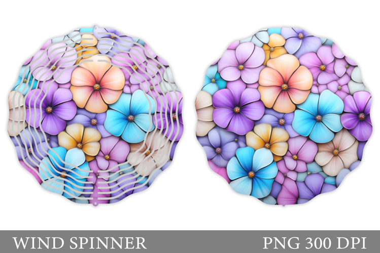 Floral Wind Spinner Sublimation. Flowers Wind Spinner Design