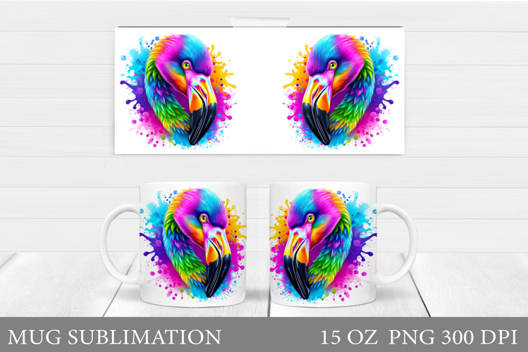 Flamingo Mug Wrap Design. Flamingo Mug Sublimation example image 1