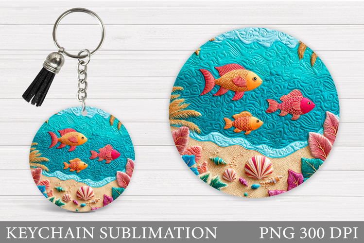 Fish Keychain Sublimation. Sea Keychain Design