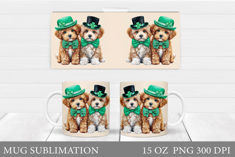 St Patrick Dog Mug Design. St Patrick Mug Sublimation