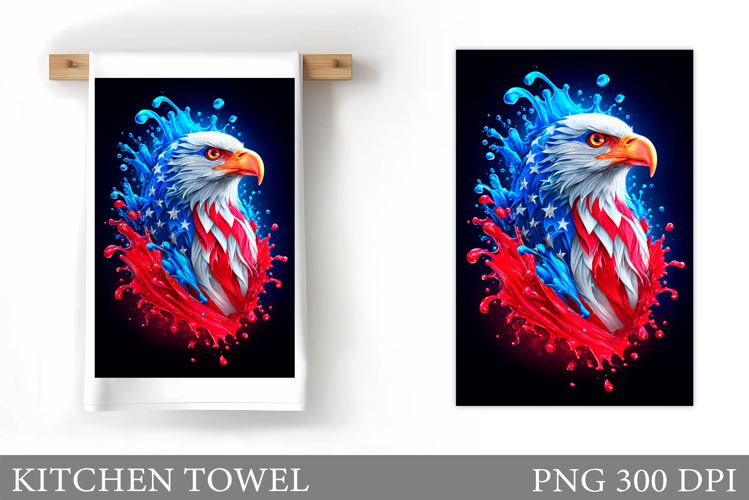 Patriotic Eagle Kitchen Towel. Patriotic Kitchen Towel