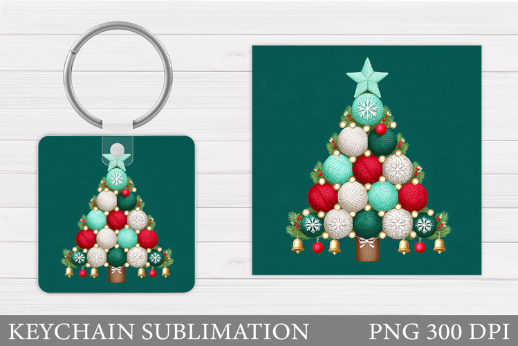 Christmas Tree Keychain. Christmas Keychain Sublimation