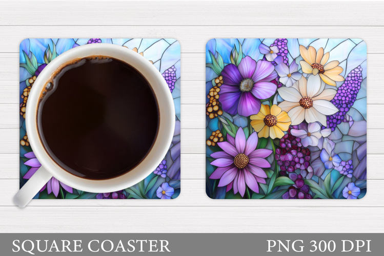 Floral Coaster Design. Flowers Coaster Sublimation