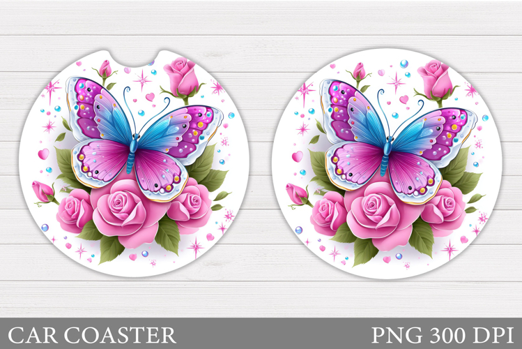 Butterfly Car Coaster. Summer Car Coaster Design