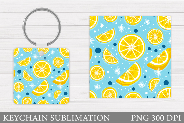 Lemons Keychain Sublimation. Lemons Keychain Design
