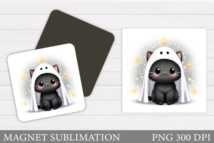 Halloween Cat Magnet Design. Halloween Magnet Sublimation