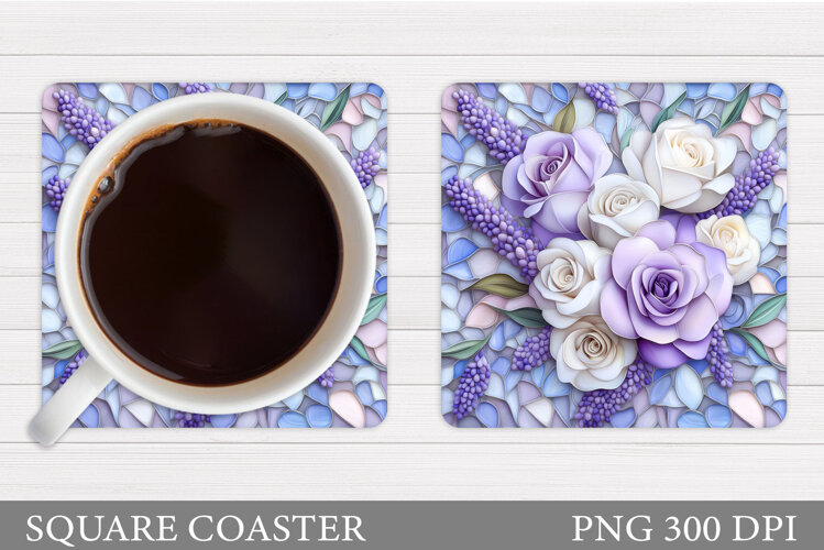 Roses Coaster Design. Roses Sublimation example image 1