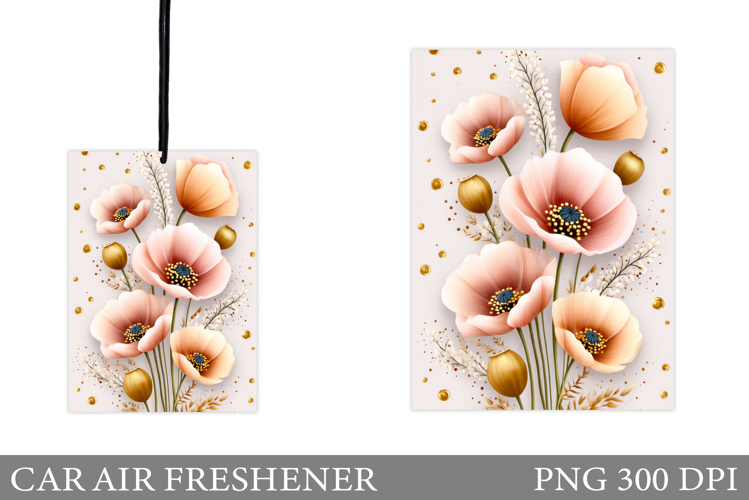Floral Car Air Freshener. Flowers Car Air Freshener Design