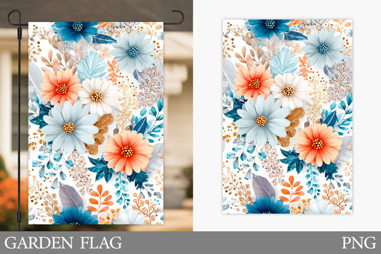 Floral Garden Flag Design. Flowers Garden Flag Sublimation