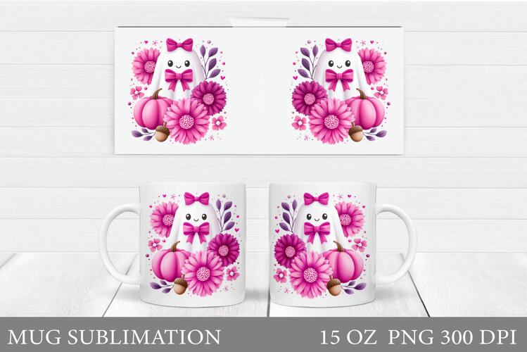 Ghost Mug Sublimation. Halloween Mug Design example image 1